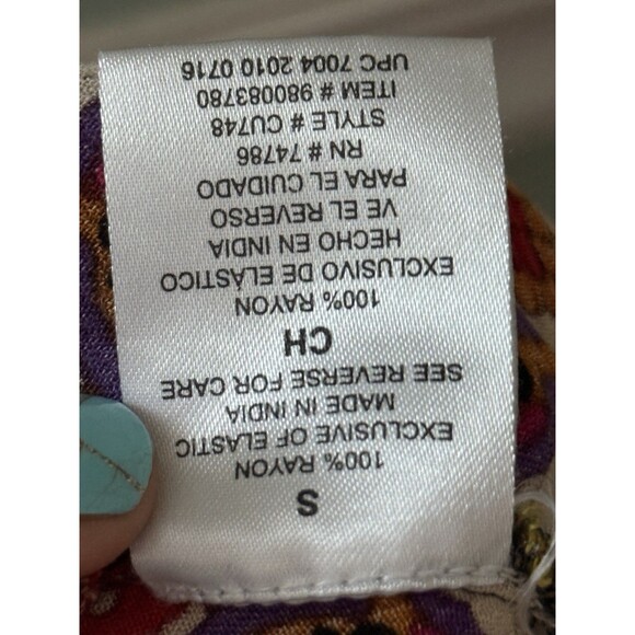 Bila Maxi Dress Womens Small Red Rayon Boho India Inspired Art To Wear Colorful - Picture 6 of 6